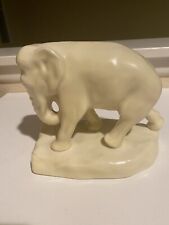 Rookwood 1934 Art Pottery Matte Ivory White Elephant Paperweight 2797 McDonald picture