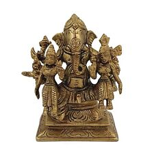 FCS Brass Idol | Lord Ganesha with Riddhi Siddhi | Item - Glossy Finish(AH-16) picture