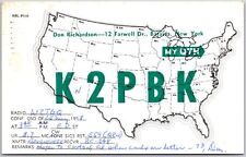 1953 QSL Radio Card Code K2PBK Batavia New York Amateur Station Posted Postcard picture