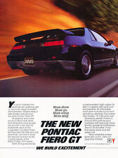 1985 Pontiac Fiero GT Original Advertisement Car Print Ad J505 picture