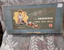 Vintage Griswold Cast Iron Patty Molds Combination Set No. 3 ORIGINAL BOX picture