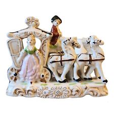 Vintage Wales Japan Porcelain Horse Carriage and Woman picture