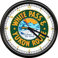 White Pass And Yukon Route Lines Retro Railroad Train Conductor Sign Wall Clock picture