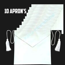 Masonic Synthetic Leather White 10 Apron's Lot for CANDIDATE/ ENTERED APPRENTICE picture