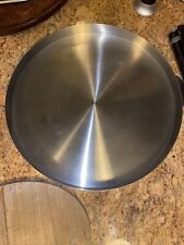 RARE Maggpie Round Raised 1” Lip Modern Chrome Plated Tea Plate Serving Tray picture