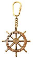  Vintage Brass Ship Wheel Locking Key,Keychain Nautical Décor (Gold) picture