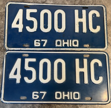 1967 Ohio License Plate Pair 4500-HC DMV Ford Chevy Dodge Muscle Car picture