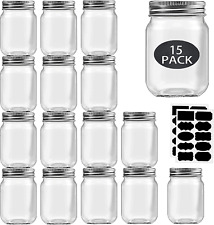 16 Oz Mason Jars with Lids Regular Mouth 15 Pack-16 Oz Glass Jars with Lids,Bulk picture