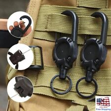 2x Heavy Duty Retractable Keychain ID Badge Securing Clamp Rope Tactical Lanyard picture