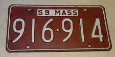 1959 Massachusetts License Plate # 916-914 picture