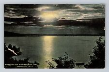 Warwick NY-New York, Moonlight on Wawayanda Lake, Antique Vintage Postcard picture