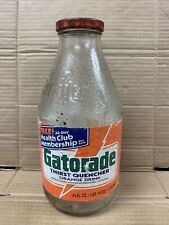 Gatorade Thirst Quencher Orange Drink 46oz Glass Bottle Paper Label & Cap 1986 picture
