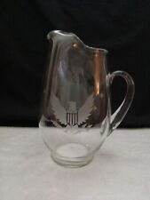 Vintage Glass Pitcher Etched Liberty Eagle  On Front ..10
