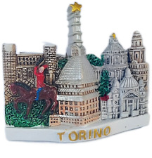 new Torino ceramics Fridge Magnet Italy Turin Mole Antonelliana Royal Palace picture