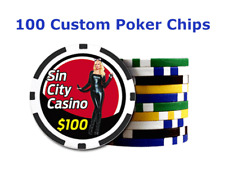 100 Custom Poker Chips : Both sides printed in Full Color with your designs picture