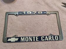 New BLEM 1978 MONTE CARLO LICENSE PLATE FRAME CHEVY 78 Lowrider Custom G-Body picture