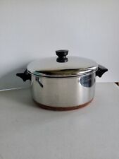 Vintage Revere Ware 4 1/2 Qt Stock Pot Dutch Oven w/ Lid Made in Clinton ILL picture