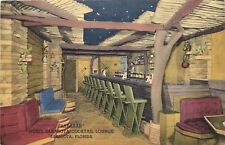 Postcard 1940s Florida Sarasota Sarabar Hotel Cocktail lounge interior FL24-1797 picture