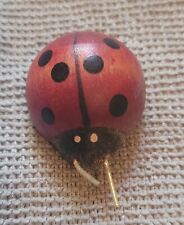 Lady Bug Refrigerator Magnet Novelty Wood Redish Brown Cute  picture