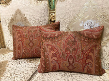 Vintage cushion cover Antique Kashmiri Paisley  Pillow case Pair 16 X 12 inches picture