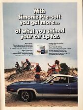 Vintage 1973 1974 Plymouth Satellite Simoniz wax original color ad picture