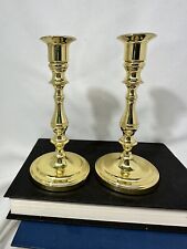 Vintage Baldwin Polished Brass Candlesticks Pair  7” Forged In America picture