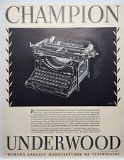 1937 Underwood Typewriter Champion Vintage Print Ad Man Cave Poster Art 30's picture