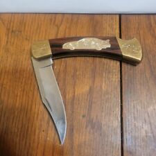Buck Knife 110 Custom Limited Edition Matco Tools Rusty Wallace Gold Plated USA picture