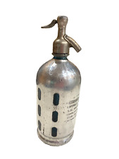 Vintage Argentinian 1930s Chrome Covered Soda Seltzer Blue Bottle Pavero Hnos picture