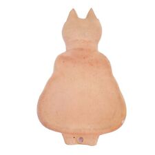 1920s Childrens Cat Shaped Rubber Hot Water Bottle Heating Pad Pink W/ Lid picture