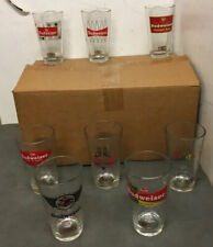 Budweiser Retro Pint Glass Complete Set of 8 Cup Beer Mugs Vintage 14 oz MIB NOS picture