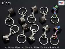 10x Piston Keychain Connecting Rod Car Keyring - 4x Matte - 4x Chrome - 2x Neon picture