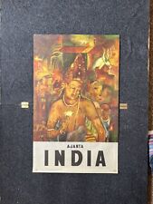 Original 1957 Hindu India Ajanta Travel Poster - Mid Century Art Vintage picture