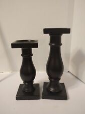 Pair Of Wooden Balister Table Top Candle Holders 12