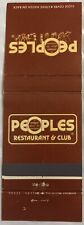Vintage 20 Strike Matchbook Cover - Peoples Restaurant & Club picture
