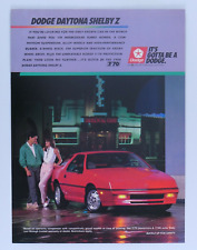 1988 Dodge Daytona Shelby Z Vintage Original Print Ad 8.5 x 11