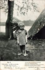 c1906 Lake Chautauqua NY Adorable Boy In Costume Hiawatha New York Postcard A232 picture