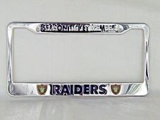 NFL RAIDERS Chrome/ Logos SEASON TICKET MEMBER Rare Vehicle License Plate Frame  picture