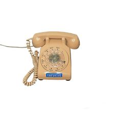 VINTAGE ITT ROTARY DIAL DESK PHONE BEIGE, MODEL 500 series LANDLINE, picture