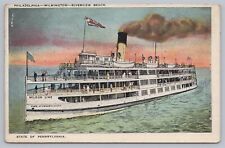 Wilson Line State of Pennsylvania Steamer Steamship Vintage Postcard picture