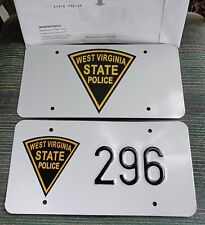 2006 WEST VIRGINIA STATE POLICE LICENSE PLATE SET/PAIR FRONT/BACK 296 NEAR MINT picture