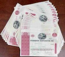 50 Pieces of Studebaker-Worthington, Inc. - 50 Stock Certificates dated 1970's - picture
