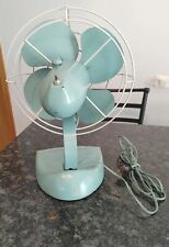 GENERAL ELECTRIC 2 SPEED  OSCILATING FAN F15S125 TEAL BLUE GREEN 1950's  picture