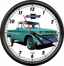 Licensed 1965 Chevy C-10 Pickup Truck Blue General Motors Retro Sign Wall Clock picture