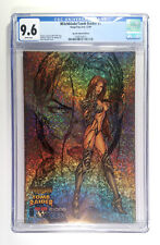 Witchblade Tomb Raider #1 White Pg. Gold Speckle Holofoil Variant CGC 9.6 Image picture