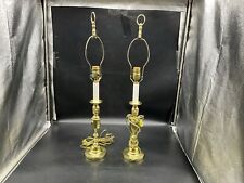 Pair Of VTG Baldwin Brass Colonial Classic Candlestick Table Lamps With Finials picture