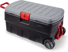ActionPacker 35 Gal Wheeled Lockable Storage Bin with Lid,  Great Tool Organizer picture