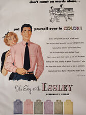 1949 Original Esquire Art Ad Advertisements ESSLEY Shirts CHRYSLER Automobile picture