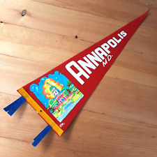 Annapolis Maryland Felt Pennant Travel Souvenir USA Made Vintage RARE SEE VIDEO picture
