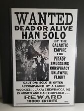 RARE STAR WARS VINTAGE HAN SOLO WANTED DEAD ALIVE POSTER CARDBOARD SIGN picture